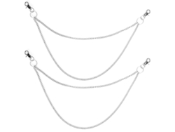 2 Piezas De Cadena Desmontable De Doble Eslabón Para Decorar Pantalones Vaqueros Estilo Hip Hop De Metal