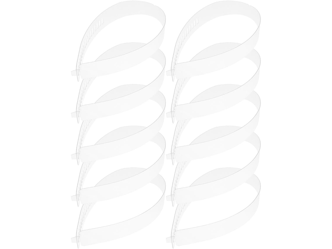 Ciieeo 50 Piezas De Bandas De Pvc Blancas Para Cuello De Camisa, Ajustables, Prácticas.
