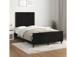 Estructura De Cama Sin Colchón Terciopelo Negro 120x190 Cm
