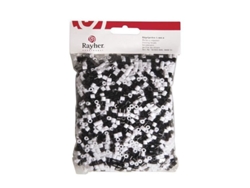 Perlas de hierro Rayher 3000 piezas blancas y negras de 5 mm mixtas