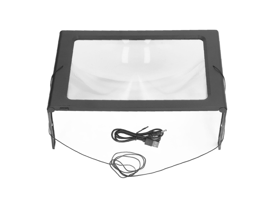 Lupa Rectangular Para Páginas Con 12 Led, Brillo De 2,5x, Usb, Plegable, Manos Libres, Para Lectura De Escritorio.