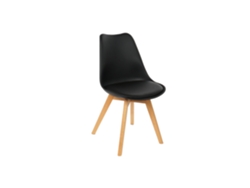 Silla acolchada negra de PP PU de 48x55x83cm ALEXANDRA HOUSE LIVING