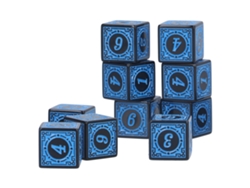 2026-10 Piezas Dados De 6 Caras Con Bordes Cuadrados D6 Poliédricos Set Para Juegos De Mesa Azul
