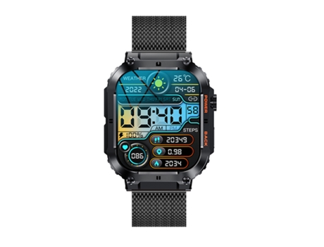 Reloj inteligente, reloj militar resistente al agua hasta 100 m, tiempo de espera de 70 días, negro VEANXIN