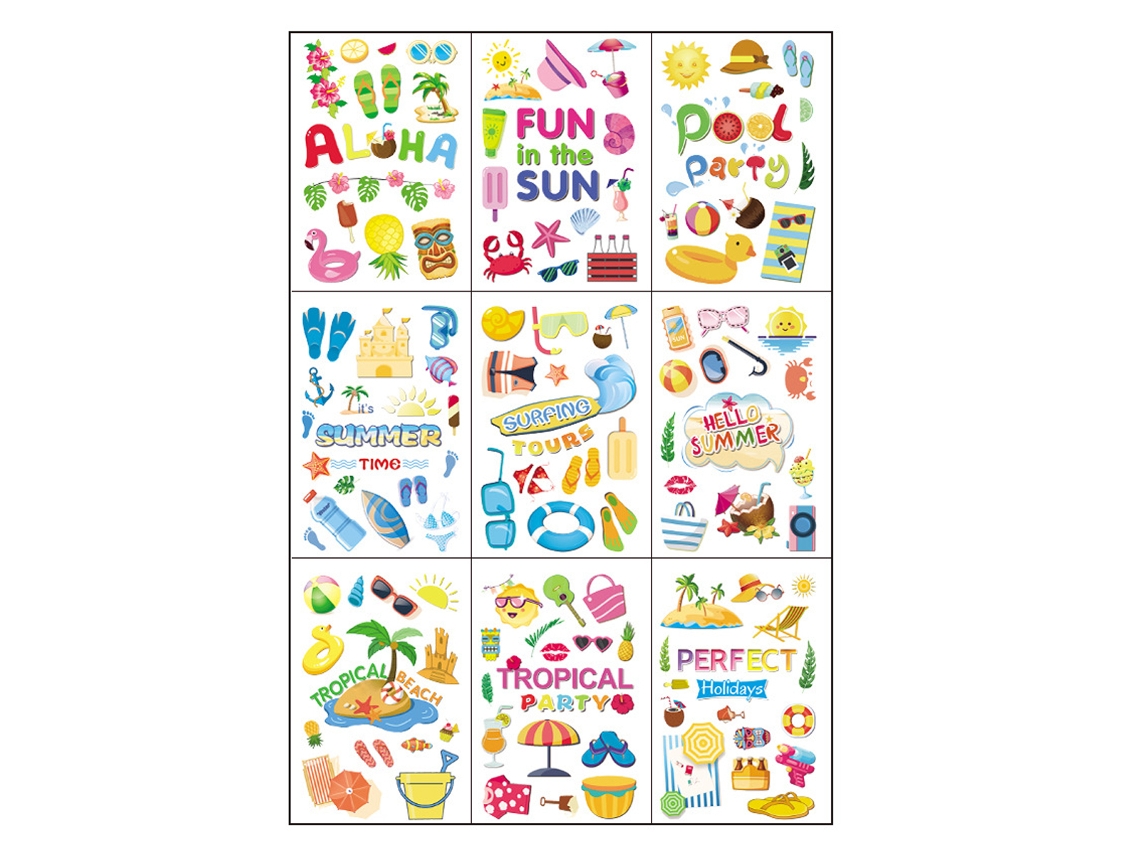 Pegatinas de ventana de verano, decoración de helados, playa, panal, flotador, gafas, para casa y fiestas infantiles Kofihety