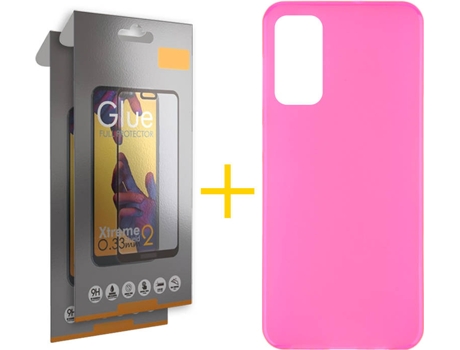 Kit Funda + 2 Protectores de Pantalla Huawei P Smart 2021 SKYHE Liso Rosa