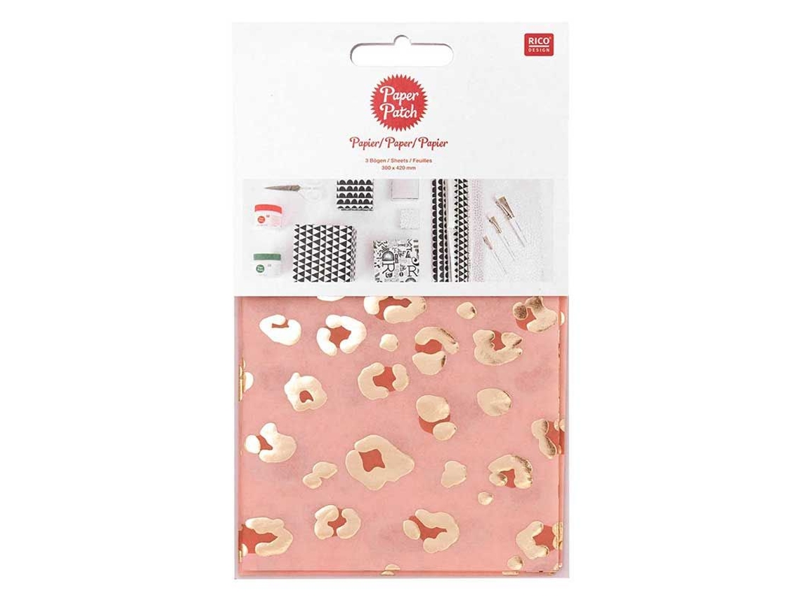 Paper patch Red leo golden 30x42 cm