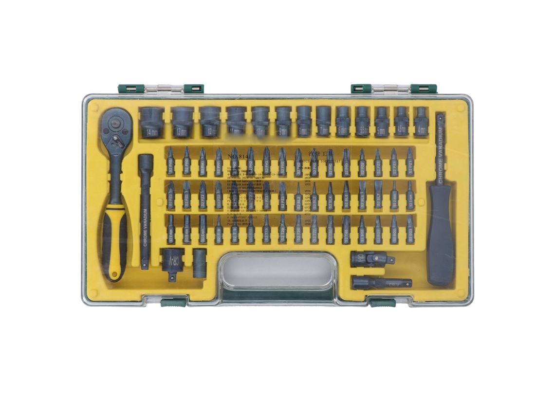 Juego De 69 Piezas De Llaves De Carraca De 1/4 De Pulgada Para Reparaciones Automotrices.