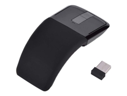 Ratón Inalámbrico Plegable De 2,4 Ghz Con Pantalla Táctil Curva, Receptor Usb Para Pc/portátil/smart Tv, Diseño Elegante (negro).