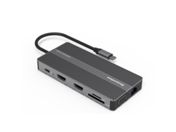 Estación de acoplamiento Yizhood 12 en 1 4K USB tipo C Hub compatible con HDMI para TV Box Macbook Air Dell Laptop Negro