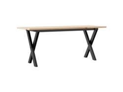 Mesa de centro con estructura en forma de X, 110x40x45cm, pino y acero, MAISON EXCLUSIVE