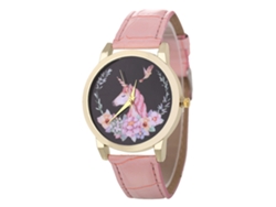 Reloj De Pulsera De Cuero Para Hombre, Elegante Y Con Movimiento De Cuarzo Sencillo (rosa).