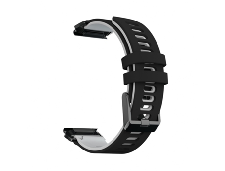 Correa Smartwatch para Garmin Fenix 6X Silicona Bicolor Liberación Rápida (Negro Gris)