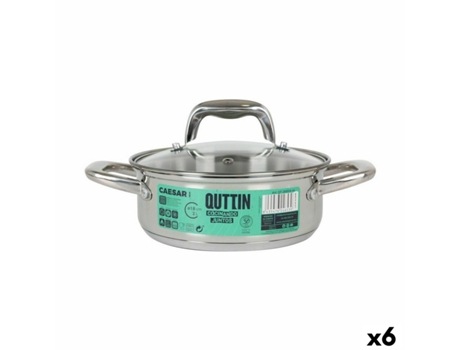 Cacerola con Tapa de Cristal QUTTIN Caesar (Acero)