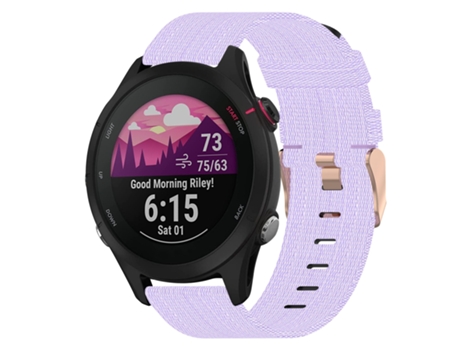 Correa de reloj inteligente para Garmin Forerunner 255S 18 mm Nylon (púrpura claro)