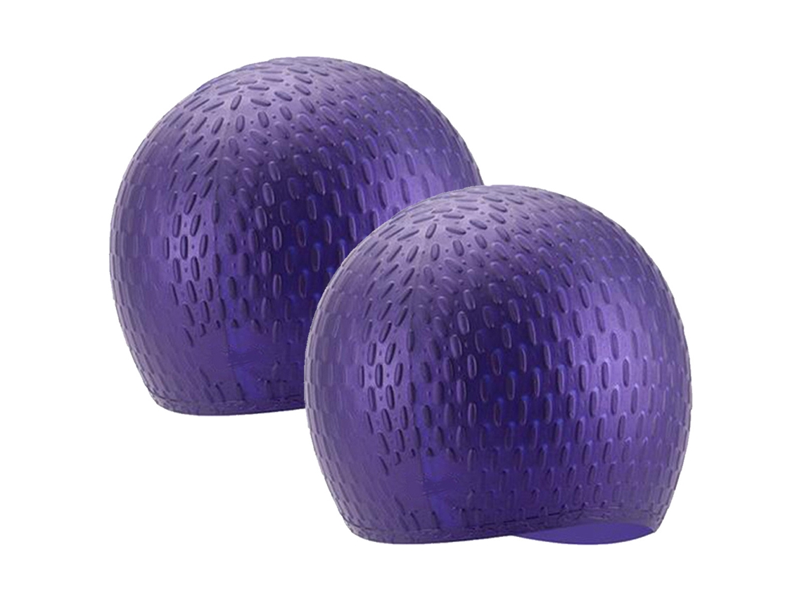 Pack de 2 gorros de natación de silicona con burbujas para reducir la fricción y cuidar tu peinado