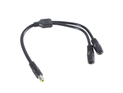 Cable Adaptador Y Dc7909 7,9x5,5mm Alimentación 1 Macho A 2 Hembras Carga Panel Solar 30cm Negro