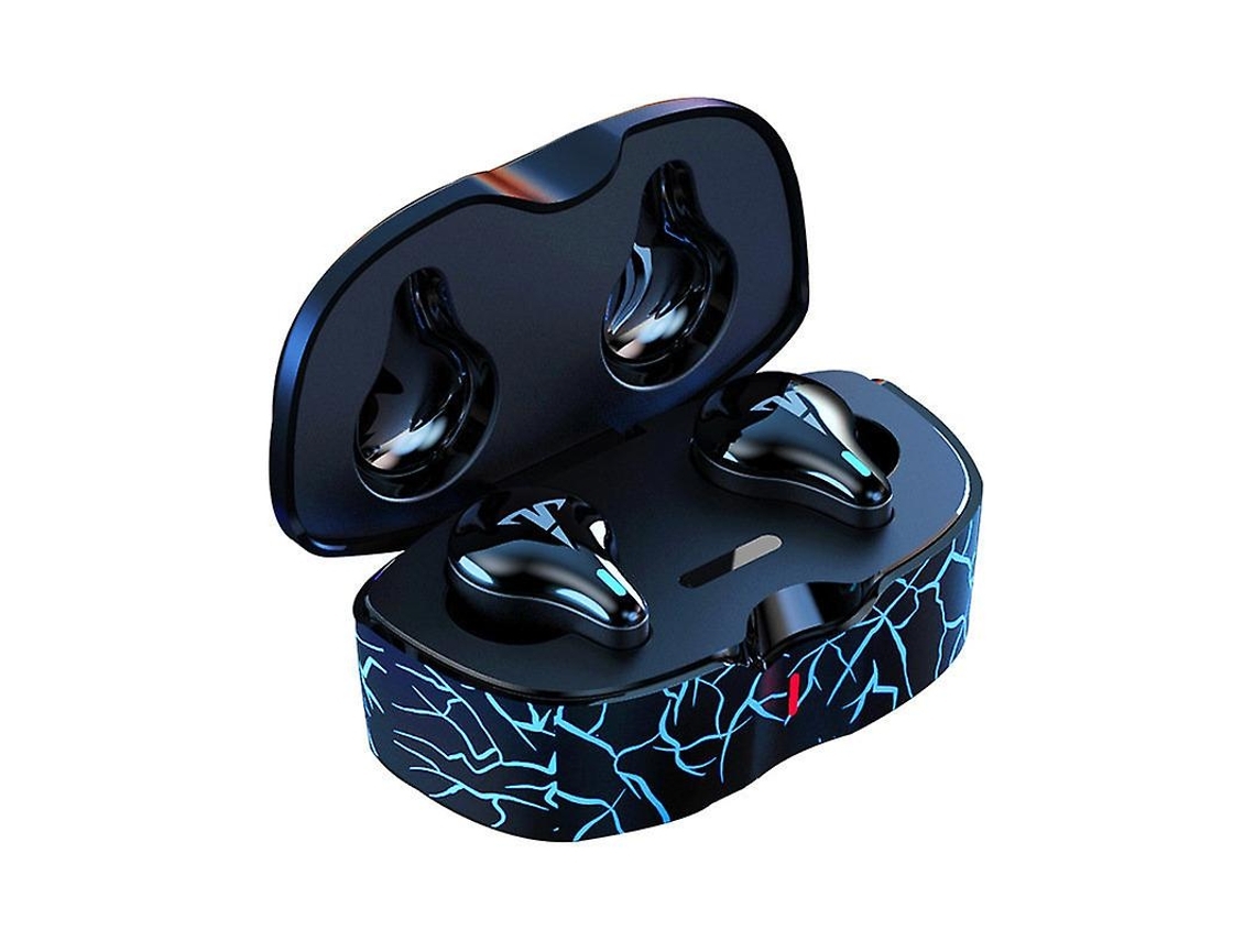 YEMAESRE Auriculares Bluetooth para Juegos Estéreo Mini Auriculares Deportivos Intrauditivos con Micrófono YEMAESRE Crackblue