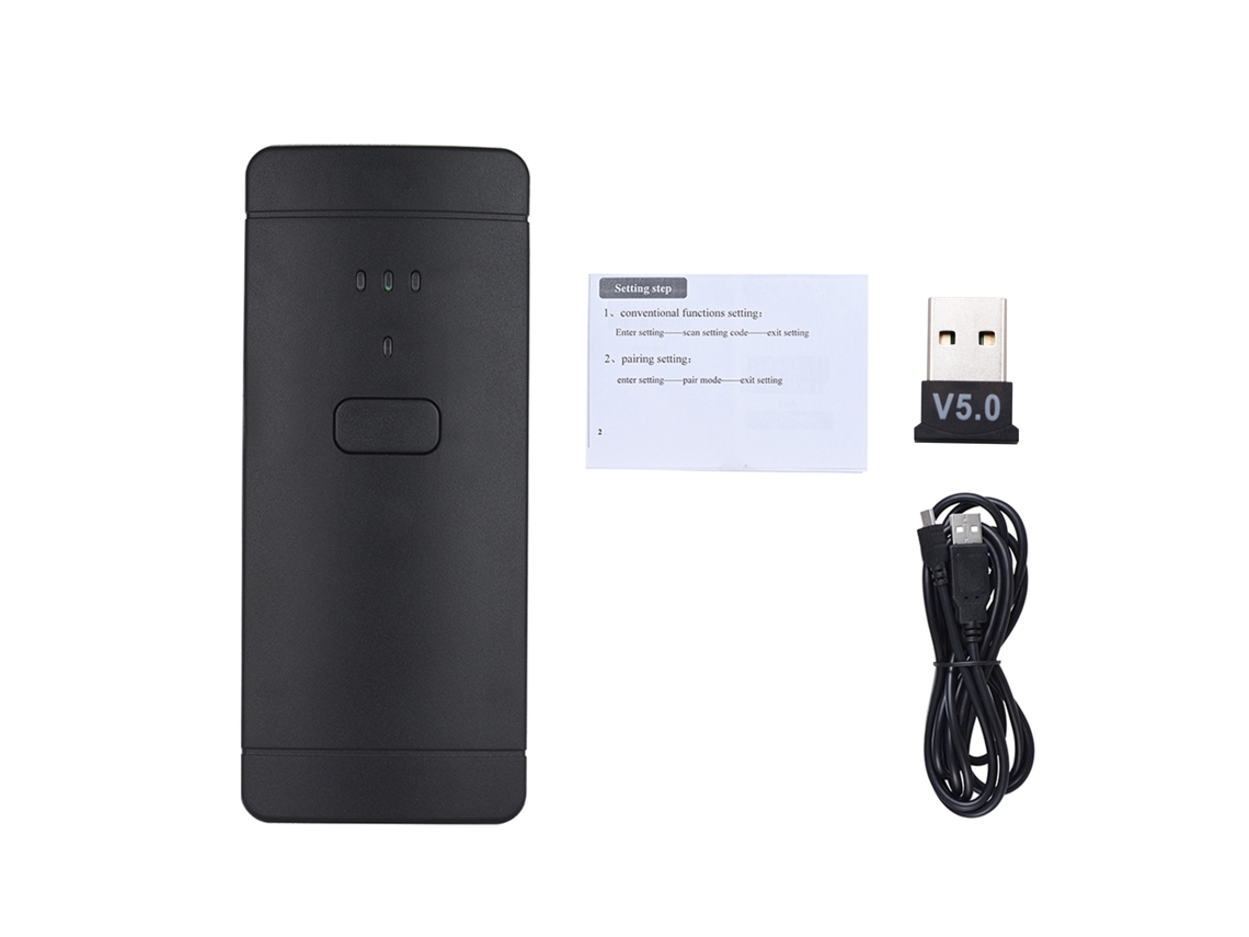 Mini escáner de código de barras USB inalámbrico portátil, 1D, 2D, QR, PDF417, para Windows, Mac, Android, iPad, Linux | Sin marca