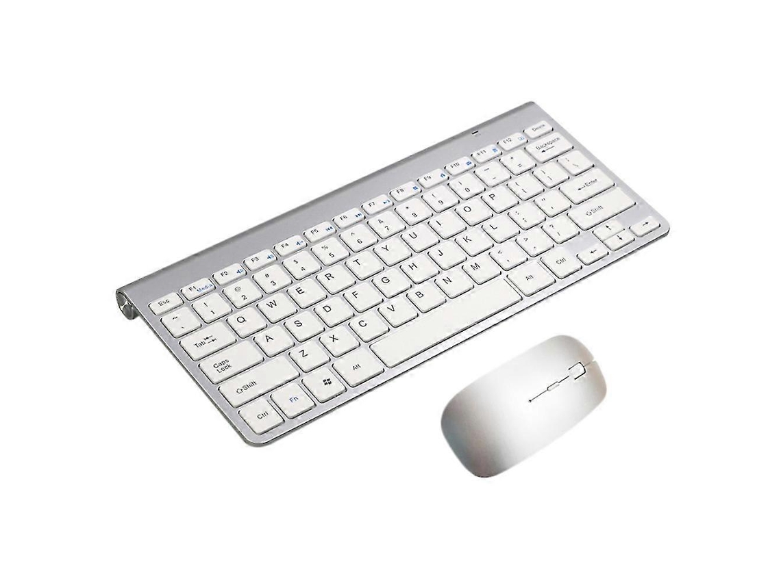 Mini teclado inalámbrico ultrafino de 2,4 g con ratón para casa, oficina y bicicleta eléctrica (plateado)