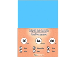 80Gr A4 Turquoise Paper 100 Hojas