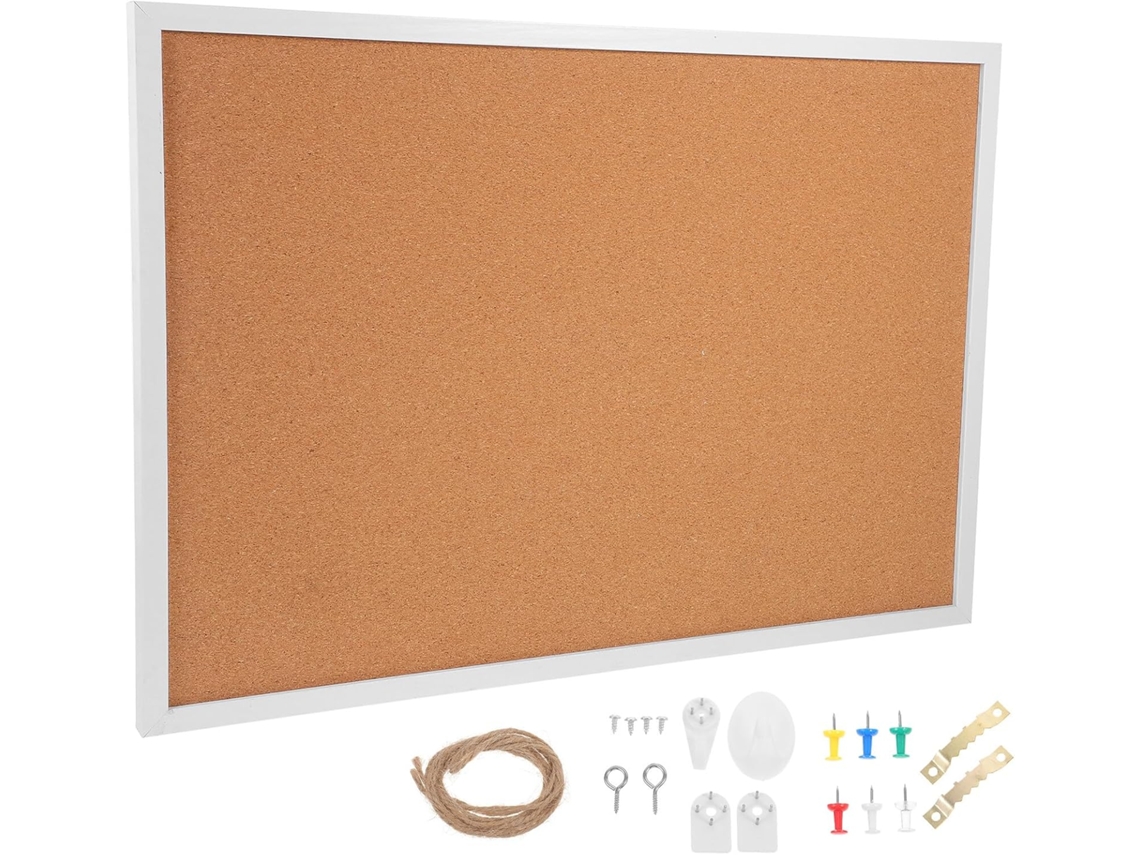 Tablero De Anuncios Decorativo Para Mostrar Información Importante, Tablero De Corcho Con Marco De Madera.