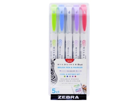 Marcadores ZEBRA Mildliner Brush Pen 108324/79205 Multicolor