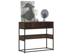 Mesa Consola Madera De Ingeniería Marrón Roble 90x35x80 Cm