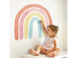 Adhesivo de pared grande de arcoíris en acuarela, 71,12 x 57,95 cm, para habitación infantil y sala de juegos Kofihety