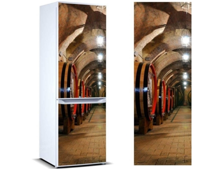 Vinilo Frigorífico OEDIM Barrica en Bodega (Multicolor - 185x70cm - Vinilo Adhesivo)