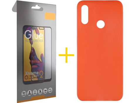 Kit Funda + Protector de Pantalla Huawei Y6 2019 SKYHE Liso Rojo