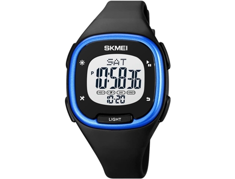 VENAXIN Reloj digital cuadrado con alarma multifuncional y correa de PU impermeable-Azul VEANXIN
