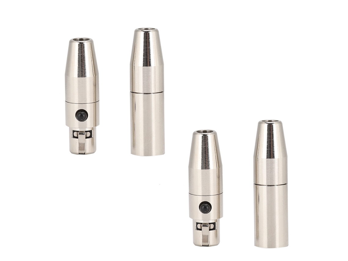 2 Pares De Conectores Mini Xlr De 3 Núcleos, Carcasa De Soldadura De Cobre-níquel, Pines Chapados En Oro Para Audio.