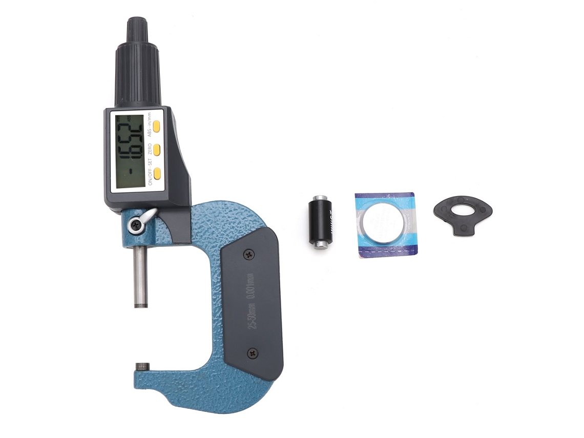 Micrómetro Digital Con Aleación De Cromo Y Resolución De 0,001 Mm (25~50 Mm) Para Mediciones Precisas.