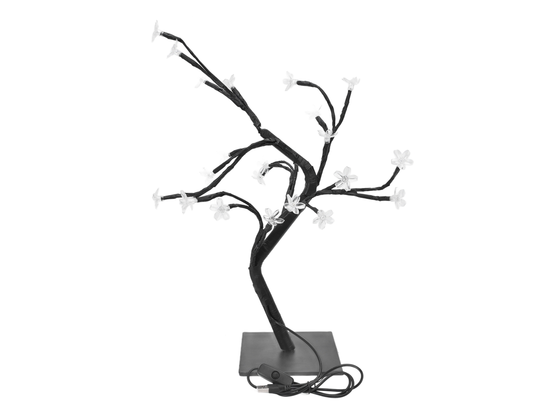 Lámpara navideña de PVC con forma de bonsái de flor de cerezo, modelo 2026, con 24 LED, para decoración del hogar, conexión USB.