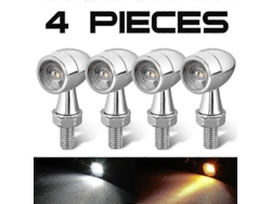 Rebe-luces De Giro Led Para Moto Chrome Con Drl Y Freno 12v Para Honda Suzuki Kawasaki Yamaha 4 Piezas Blanco Amarillo