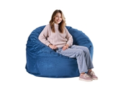 Conjunto de muebles azules con puf, puf y sofá con espuma viscoelástica Tekmaquinas