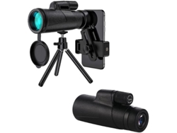 Monocular 12x50 Bak4 Prism IP68 Enfoque dual IPX7 Adaptador para smartphone Trípode Vida silvestre Negro Yizhood