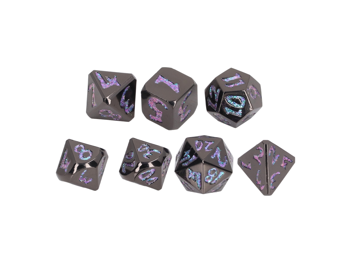 2026 Set De 7 Dados De Metal Sólido Poliédricos Con Números Claros Kit Para Enseñanza Y Juegos De Mesa