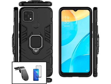 Carcasa, Protector y Soporte para Auto Realme C25 PHONECARE Military Defender Negro