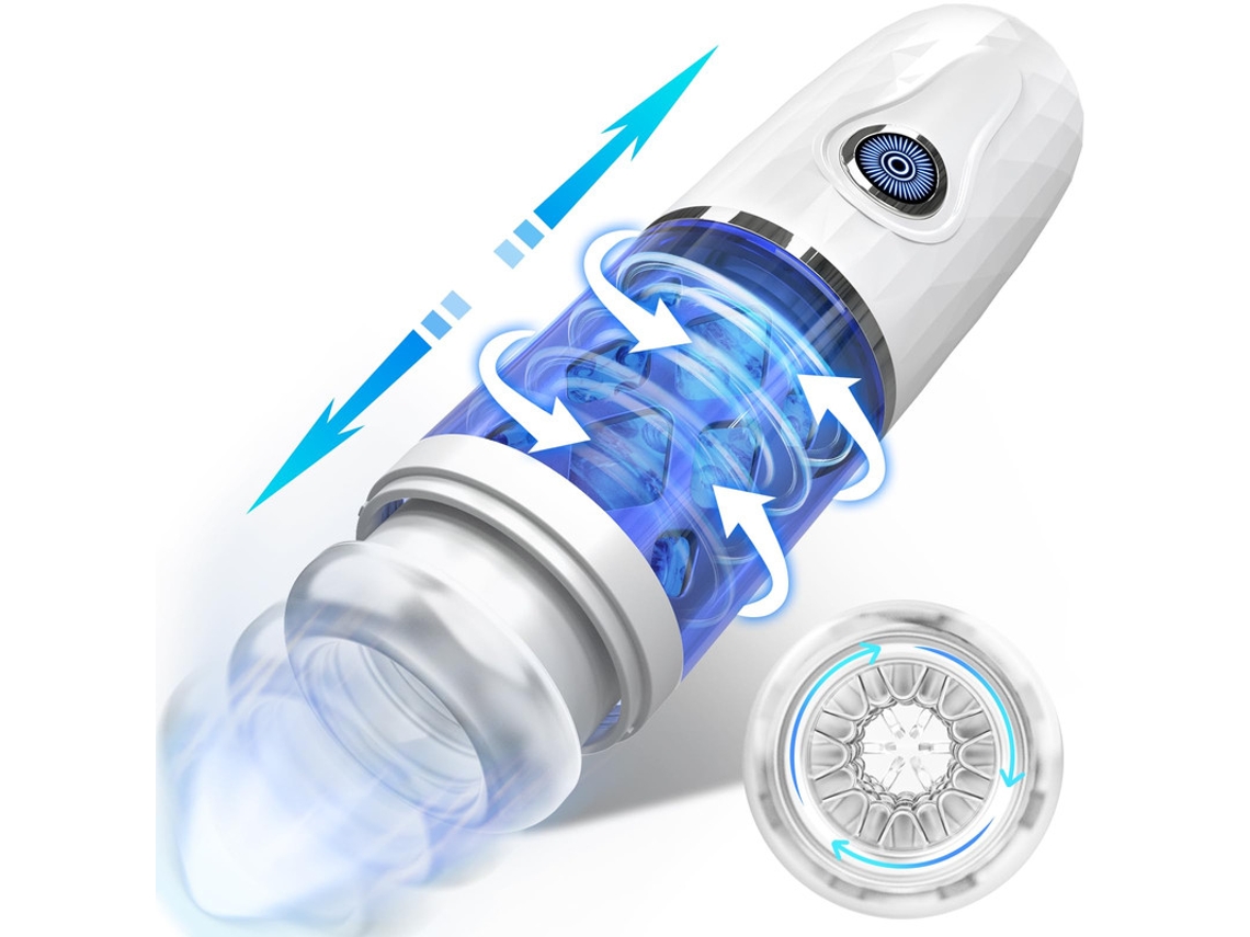 Masturbador Masculino Automtico Con 7 Modos De Empuje Y Rotacin (blanco)
