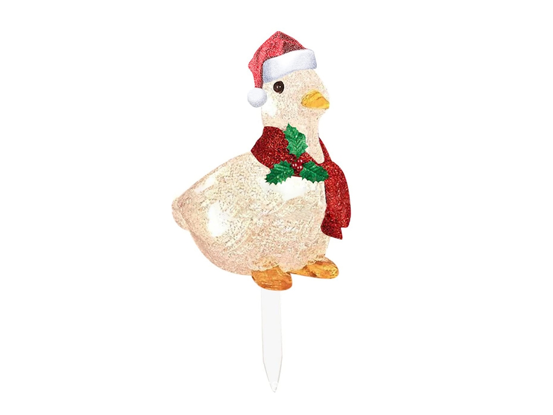 Pato con bufanda, luces planas decorativas, escultura de jardín, adornos para césped, patio, Navidad