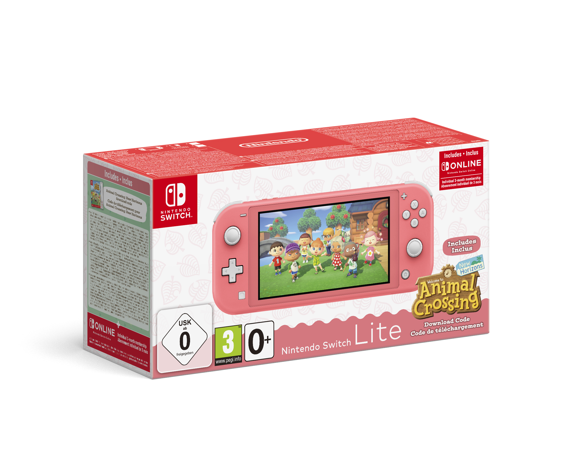 Consola Nintendo Switch Lite + Animal Crossing (32 GB - Coral)