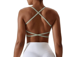 2026-sujetador Deportivo Sin Tirantes, Push Up Sexy, Con Cierre Deslizante, Removible, Para Gimnasio Y Yoga, Mujer