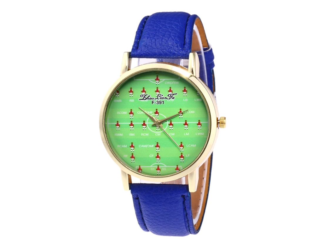 Reloj De Pareja De Estilo Retro Coreano De Cuero Con Correa De Cuarzo Azul.