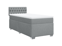 Maison Exclusive - Cama Box Spring Con Colchón Tela Gris Claro 90x190 Cm