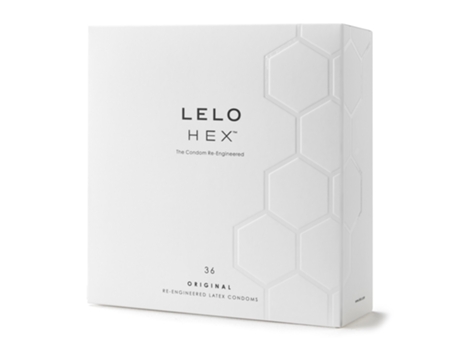 Preservativos LELO Hex Original Diluyente Con Mayor Resistencia, Lubricante Ultrafino Hombre (Caja de 36)