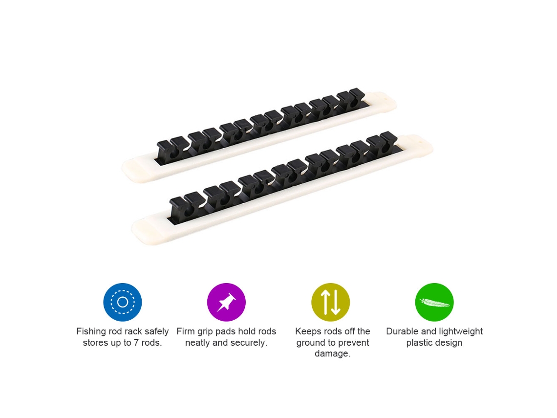 Soporte Para Cañas De Pescar Para Montaje En Pared, Vertical U Horizontal, Con Soporte Seguro Para 7 Cañas.