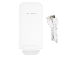 Cargador Inalámbrico Rápido Actualizado, Soporte Plegable, Certificado Qi, Blanco