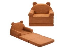 Sofá infantil Succebuy 2 en 1 plegable con diseño de oso, convertible, color marrón medio